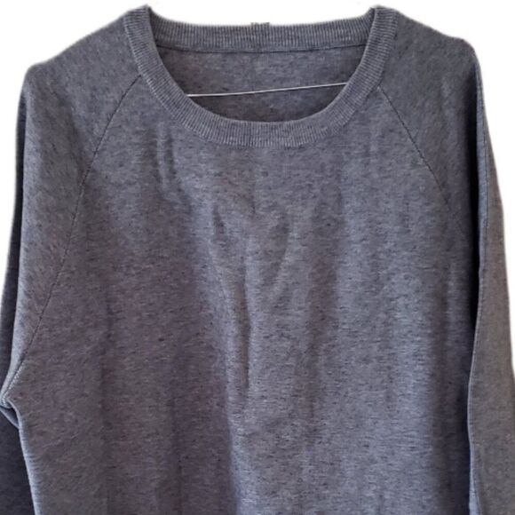 New Men's Gray Heavyweight Long Sleeve Sweater - Picture 3 of 4